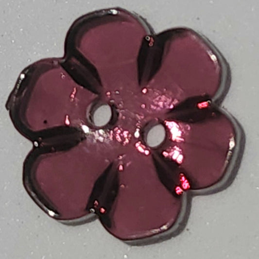 Clear Flower Button dark burgundy 1.5cm