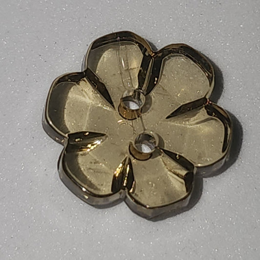 Clear Flower Button light amber yellow 1.5cm