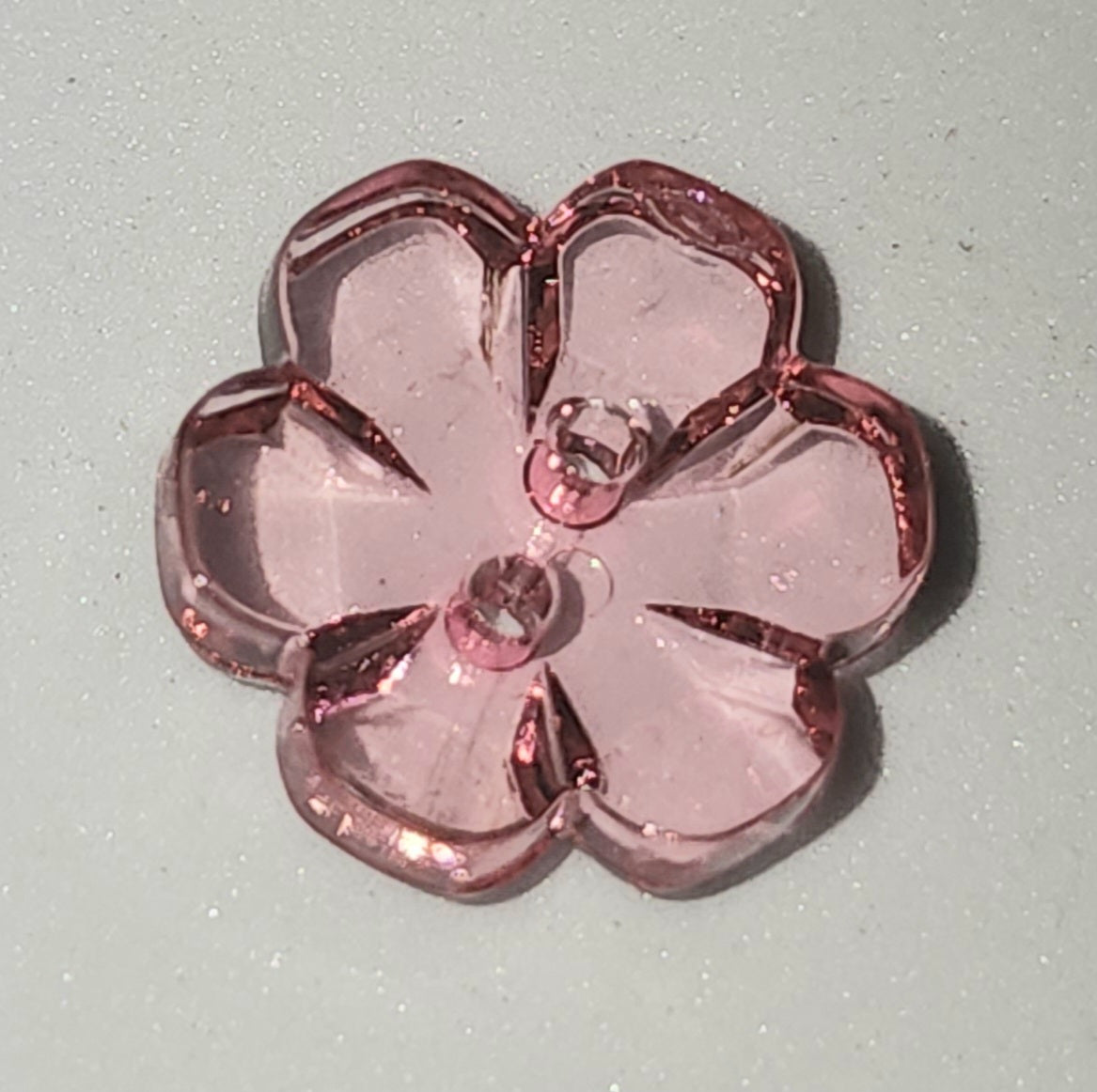Clear Flower Button lolly pink 1.5cm