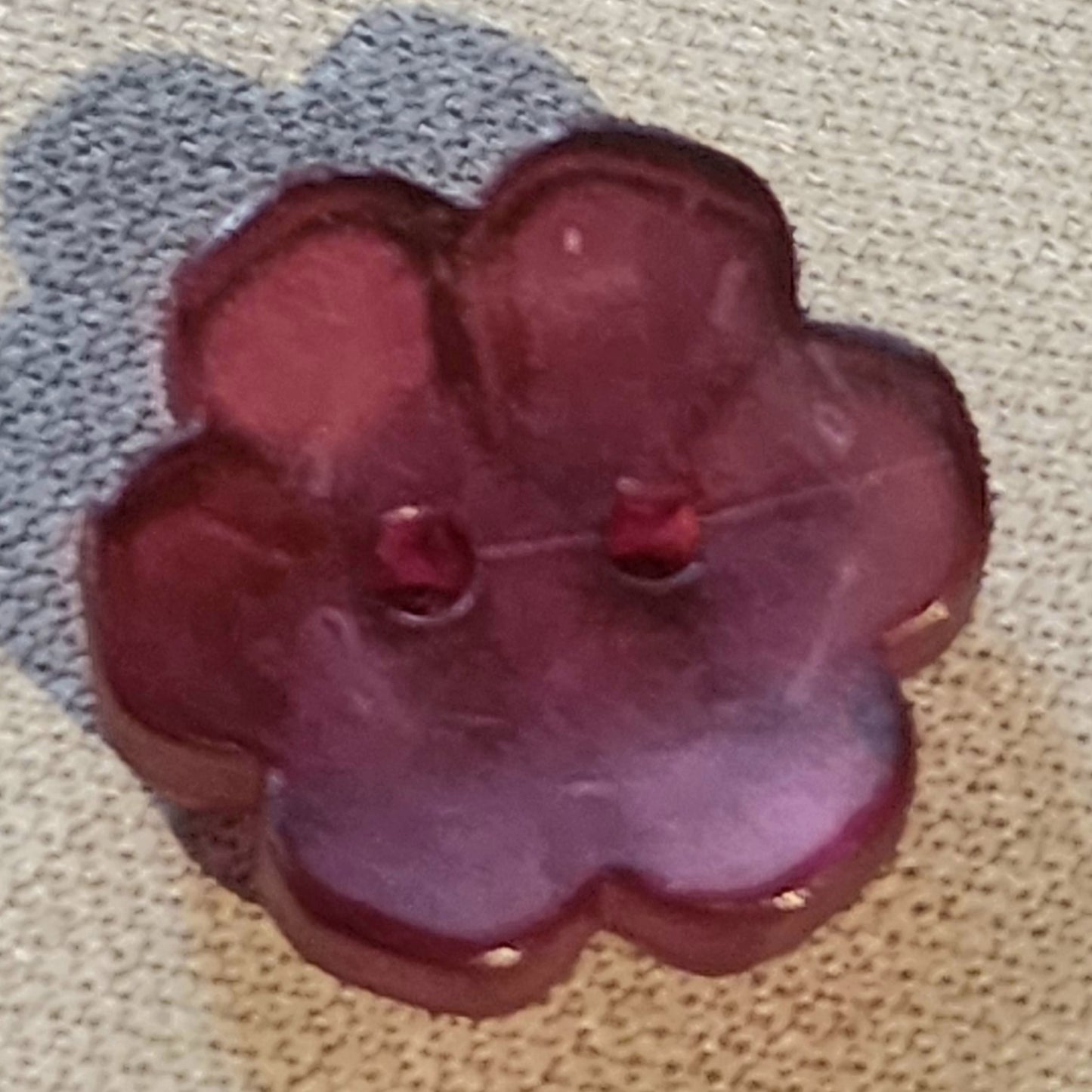 Frosted flower button dark burgundy 1.5cm