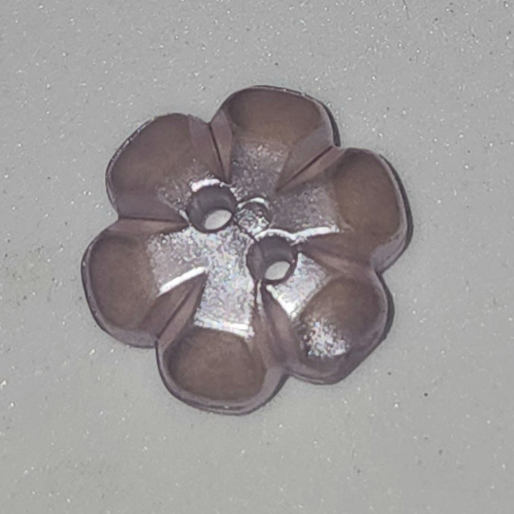 Frosted flower button lavender 1.5cm