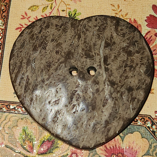 Large wooden heart button 38mm