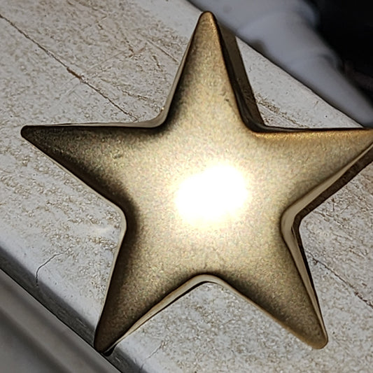 Giant gold metallic star button 37mm