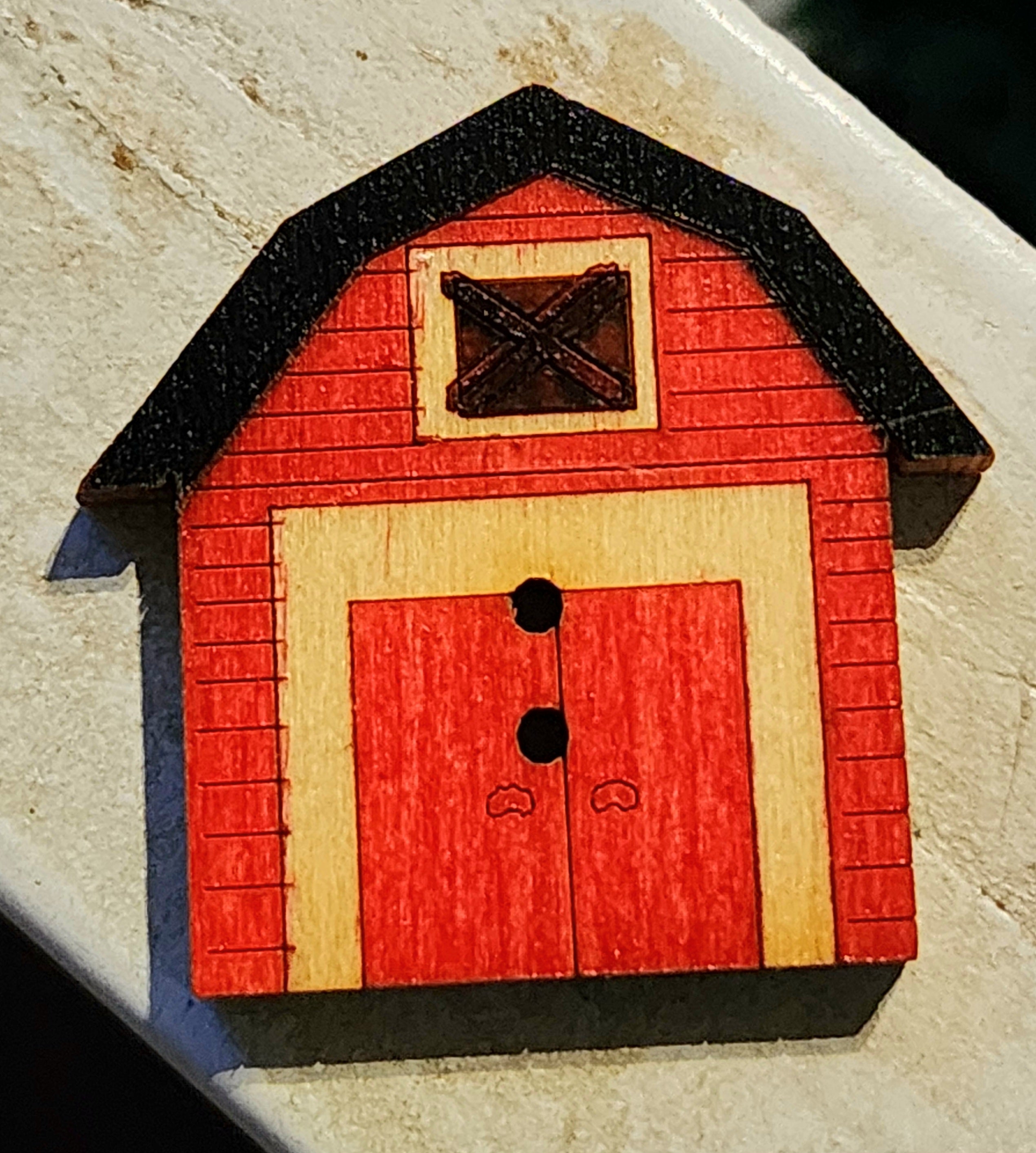 Wooden farmhouse button 27mm high – Fred the Needle