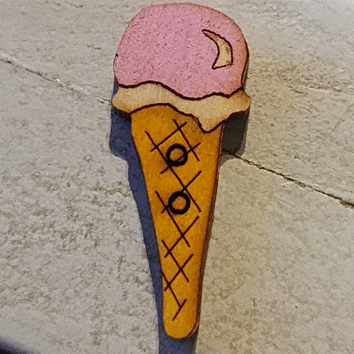 Wooden ice cream button 25mm high