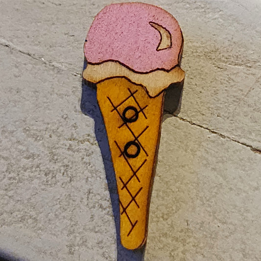 Wooden ice cream button 25mm high