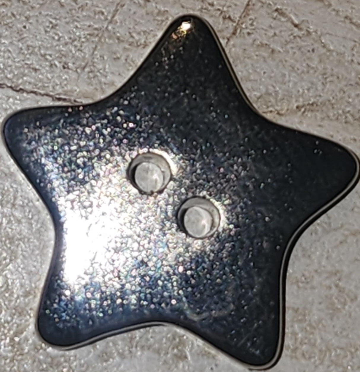Silver glossy star button 20mm
