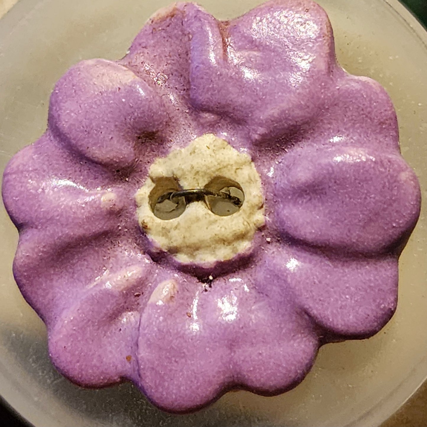 Large ceramic flower button 33mm (various colours)