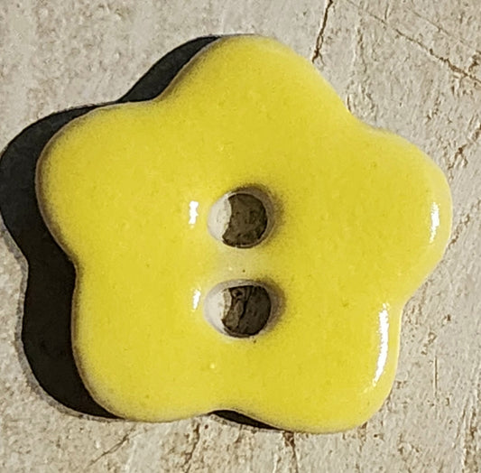 Small ceramic flower button (various colours)