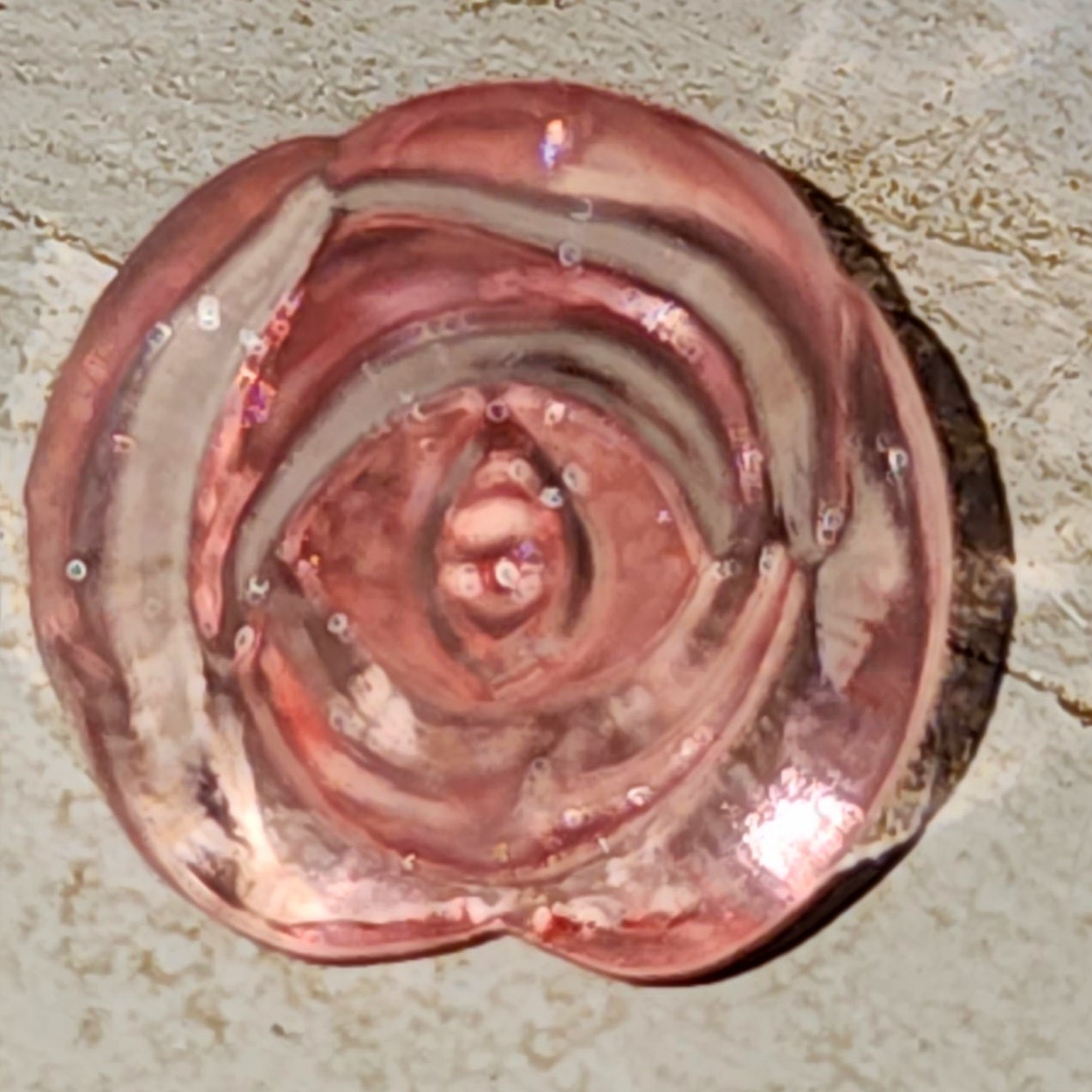 Clear baby pink rose 15mm