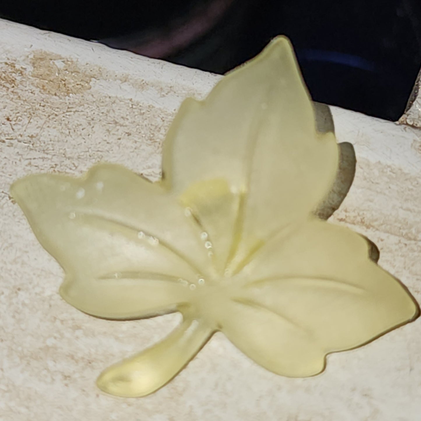 Frosted maple leaf button (various colours) 30mmx30mm