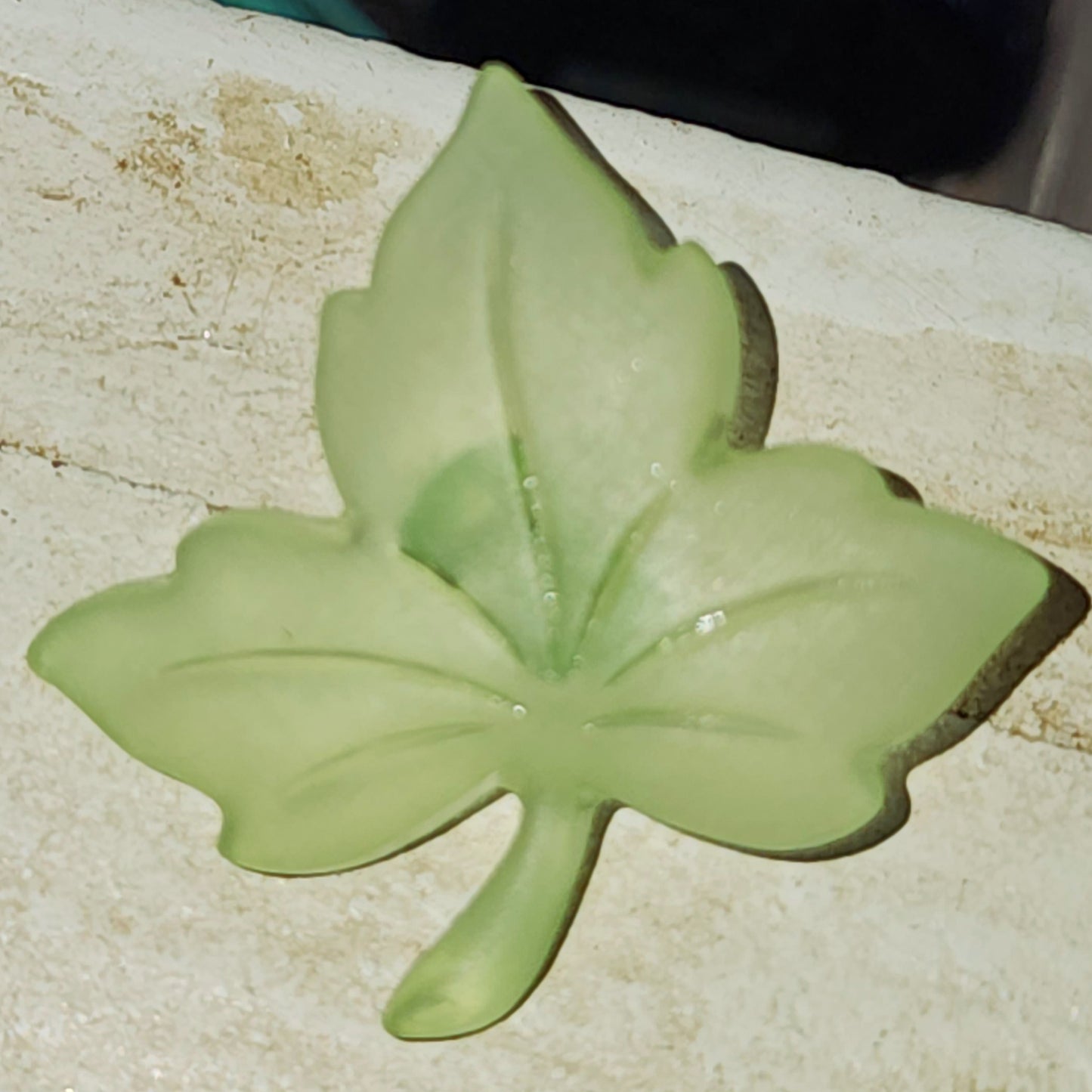 Frosted maple leaf button (various colours) 30mmx30mm