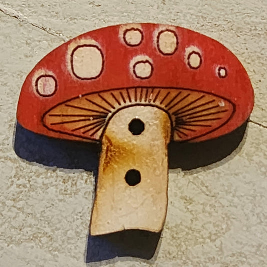 Wooden mushroom button 18mm high