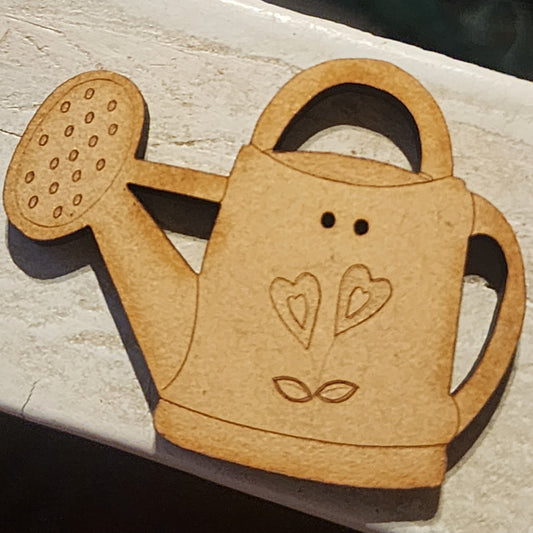 Wooden watering can etched 30mmx40mm