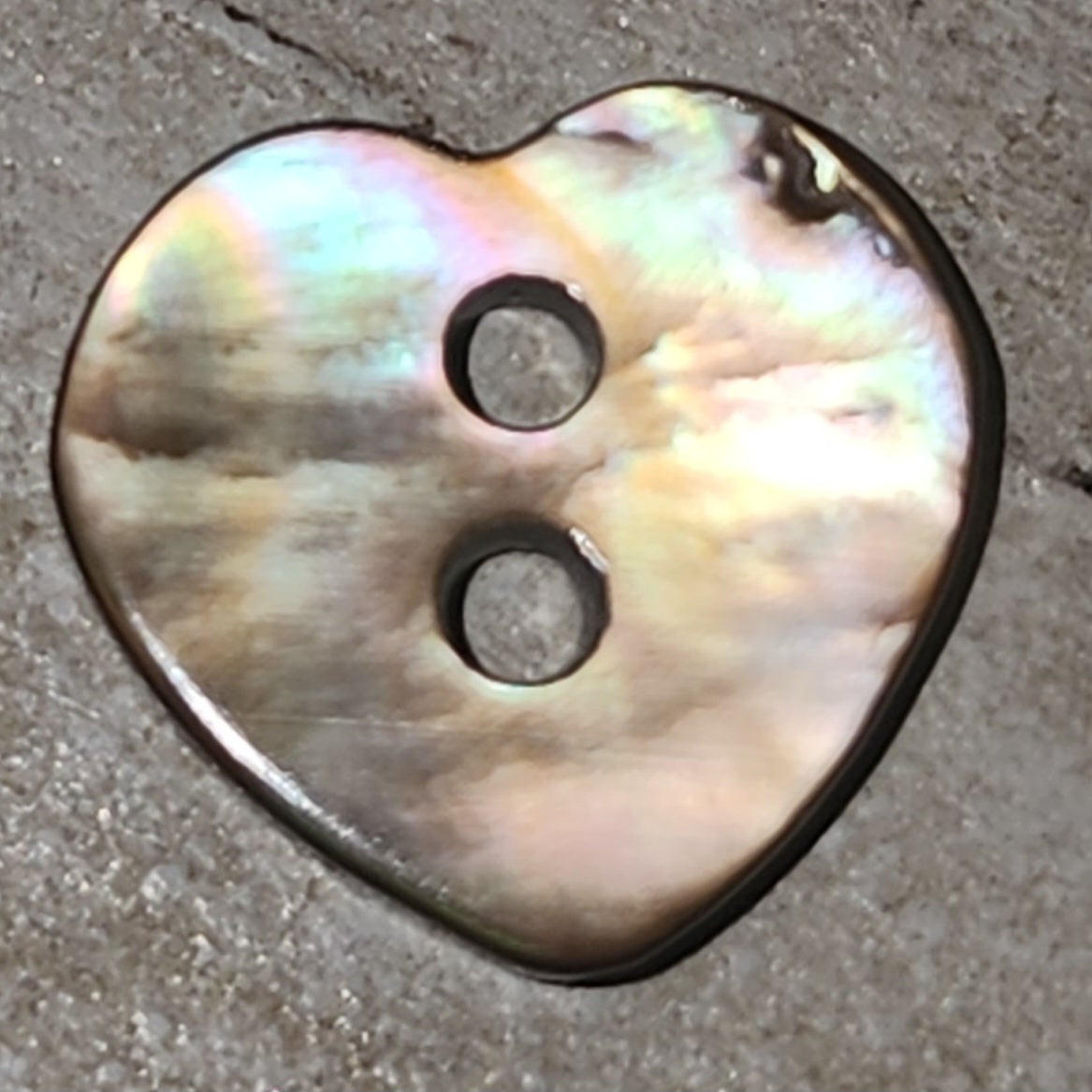Mother of pearl heart button 12mm high
