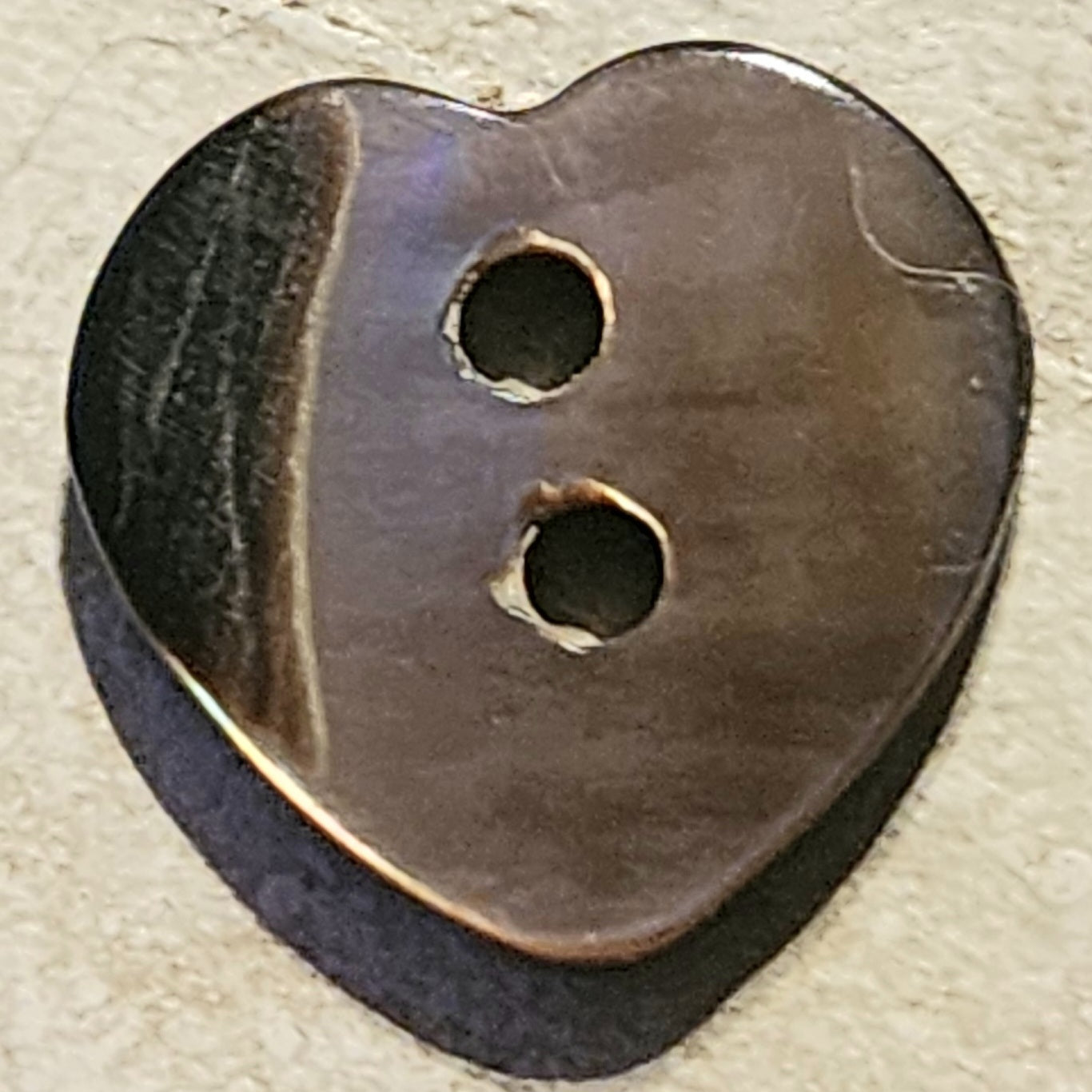 Mother of pearl heart button 12mm high