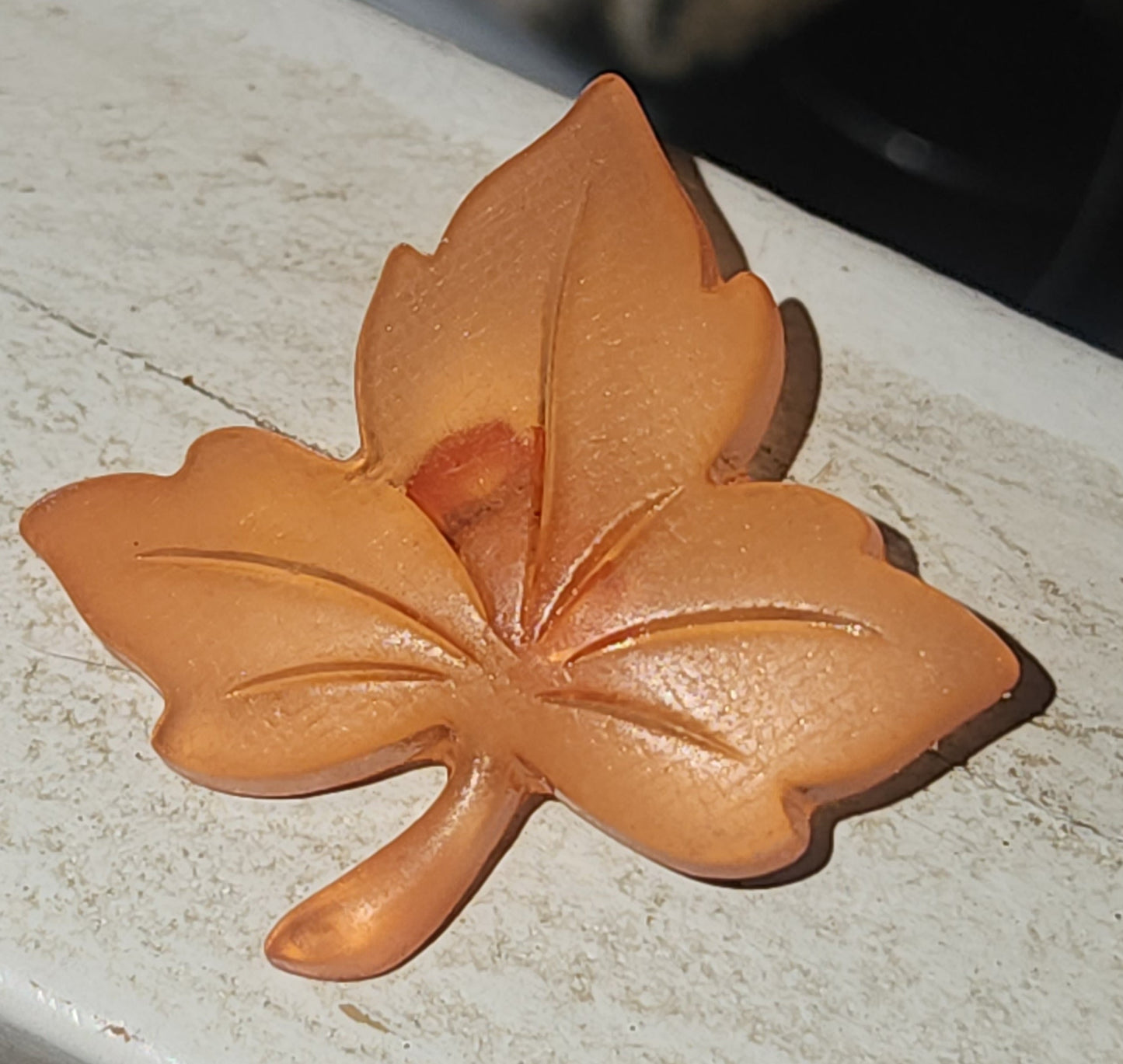 Frosted maple leaf button (various colours) 30mmx30mm