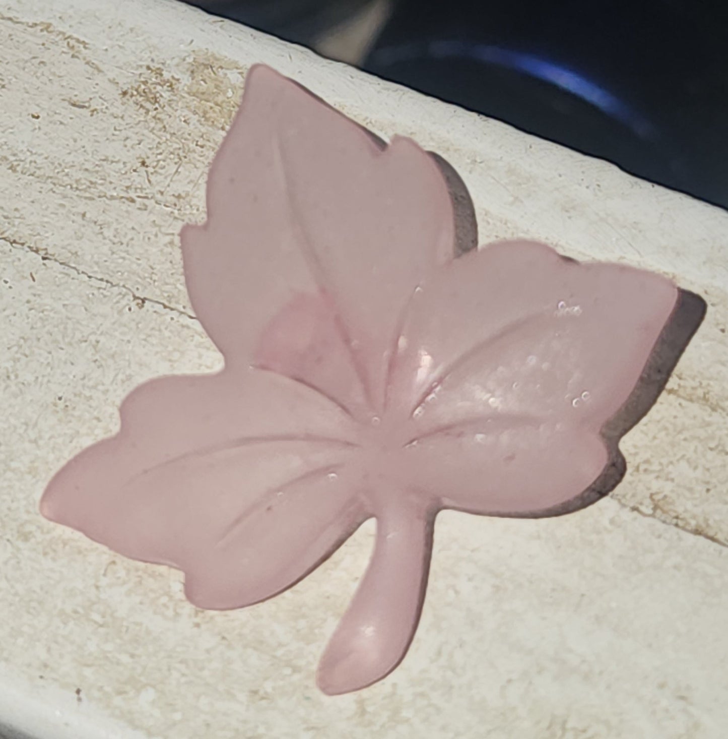 Frosted maple leaf button (various colours) 30mmx30mm