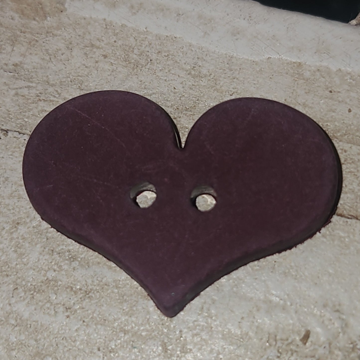 Wide heart button in dark wine 2 sizes (25mm and 11mm)