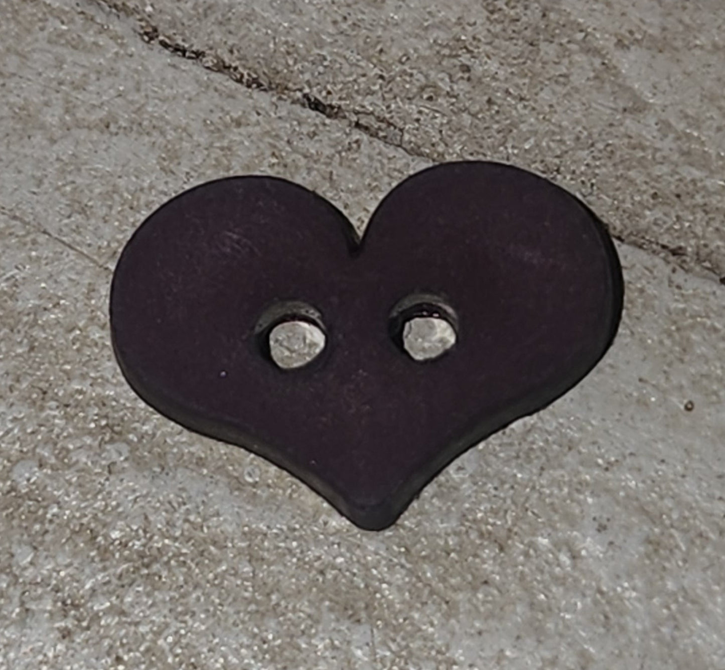 Wide heart button in dark wine 2 sizes (25mm and 11mm)