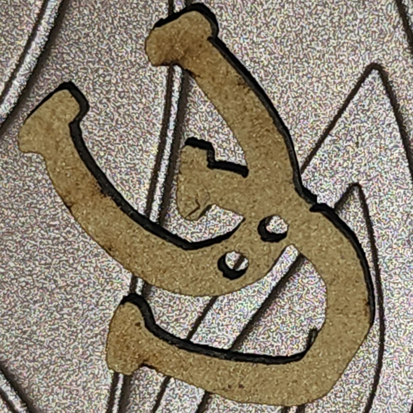 Wooden double horseshoes button/embellishment 20mm high