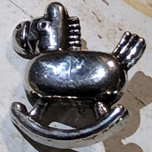 Gold and silver rocking horse buttons 18mm high