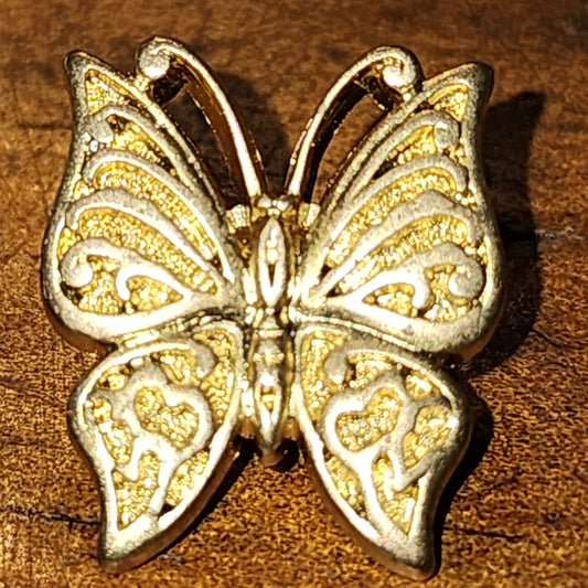 Metal butterfly button - 2 colours 16mm high