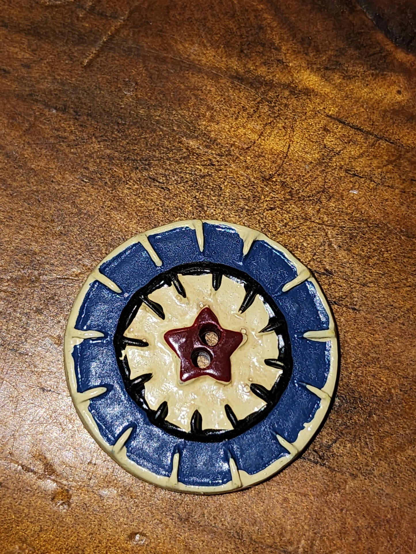 Round country style buttons - 3 styles (cow, sheep, star) 23mm