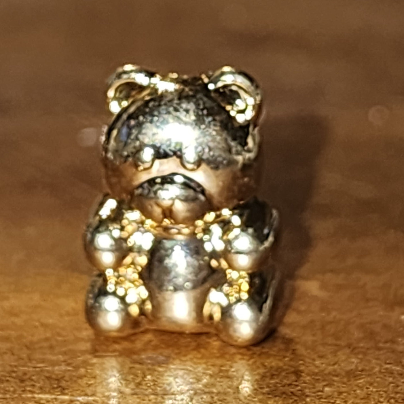 Metallic bear buttons- 2 sizes in gold or silver