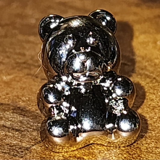 Metallic bear buttons- 2 sizes in gold or silver