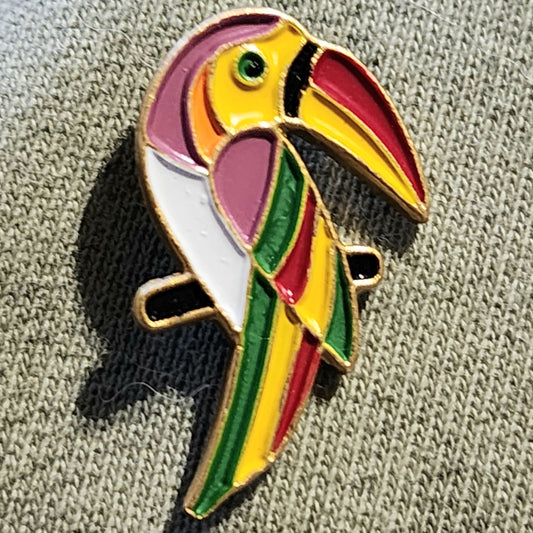 Metal Toucan button 30mm long