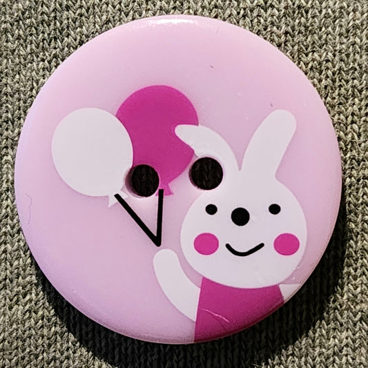 Round bunny button 25mm