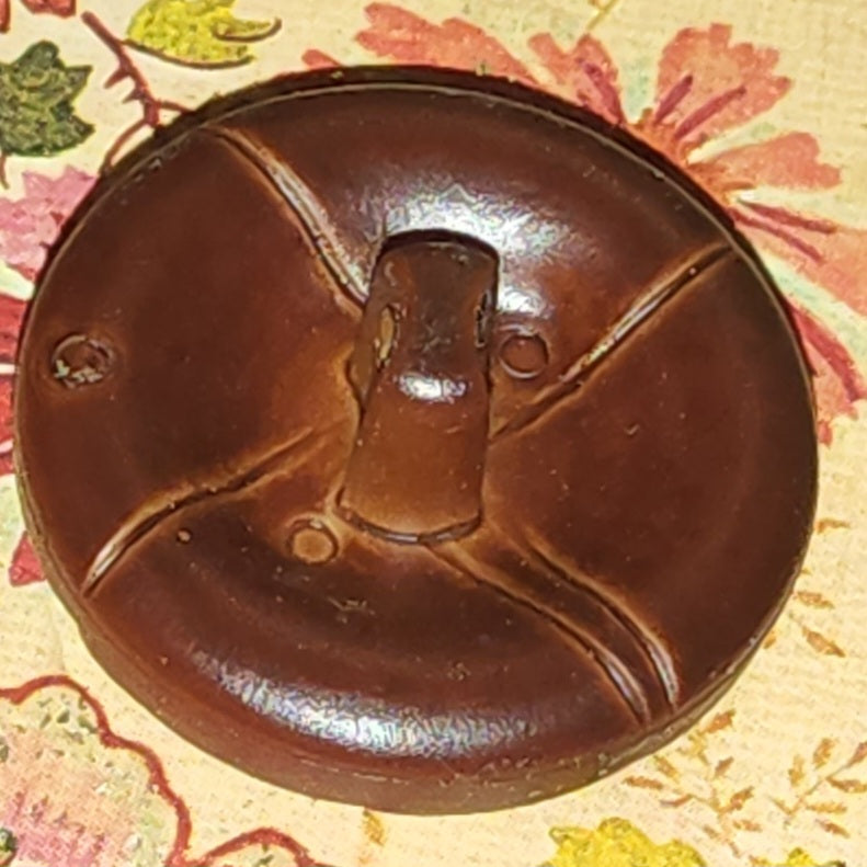 Brown leather round dome button 23mm (2 colours)