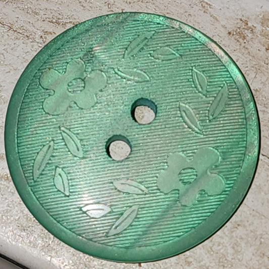 Round floral etched button 25mm
