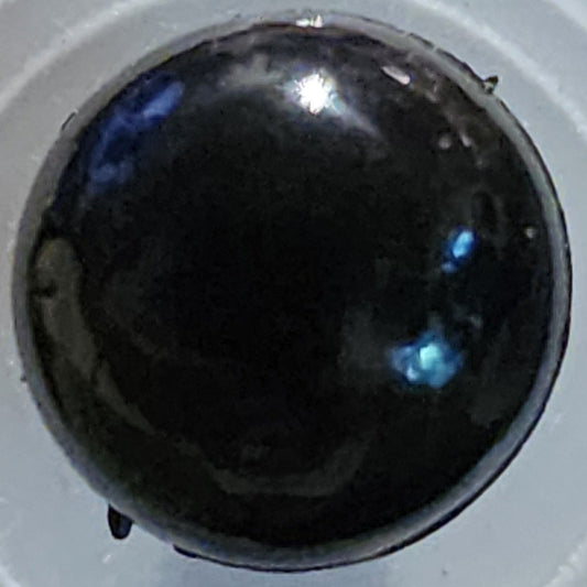 Dome Button Glossy Black 15mm shank back