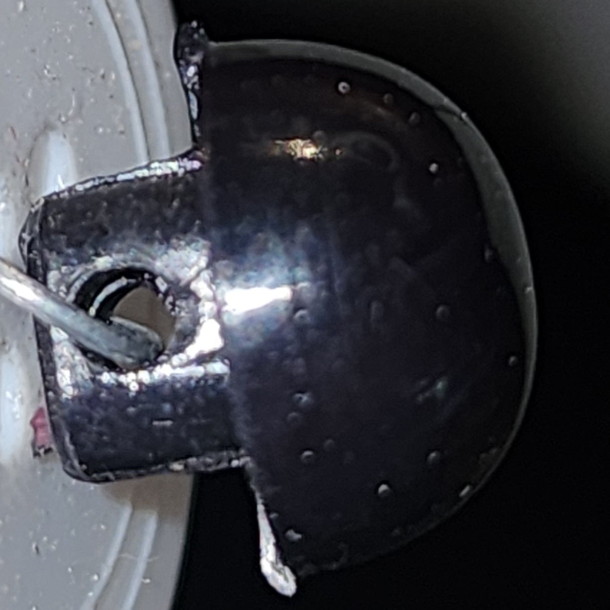 Dome Button Glossy Black 15mm shank back