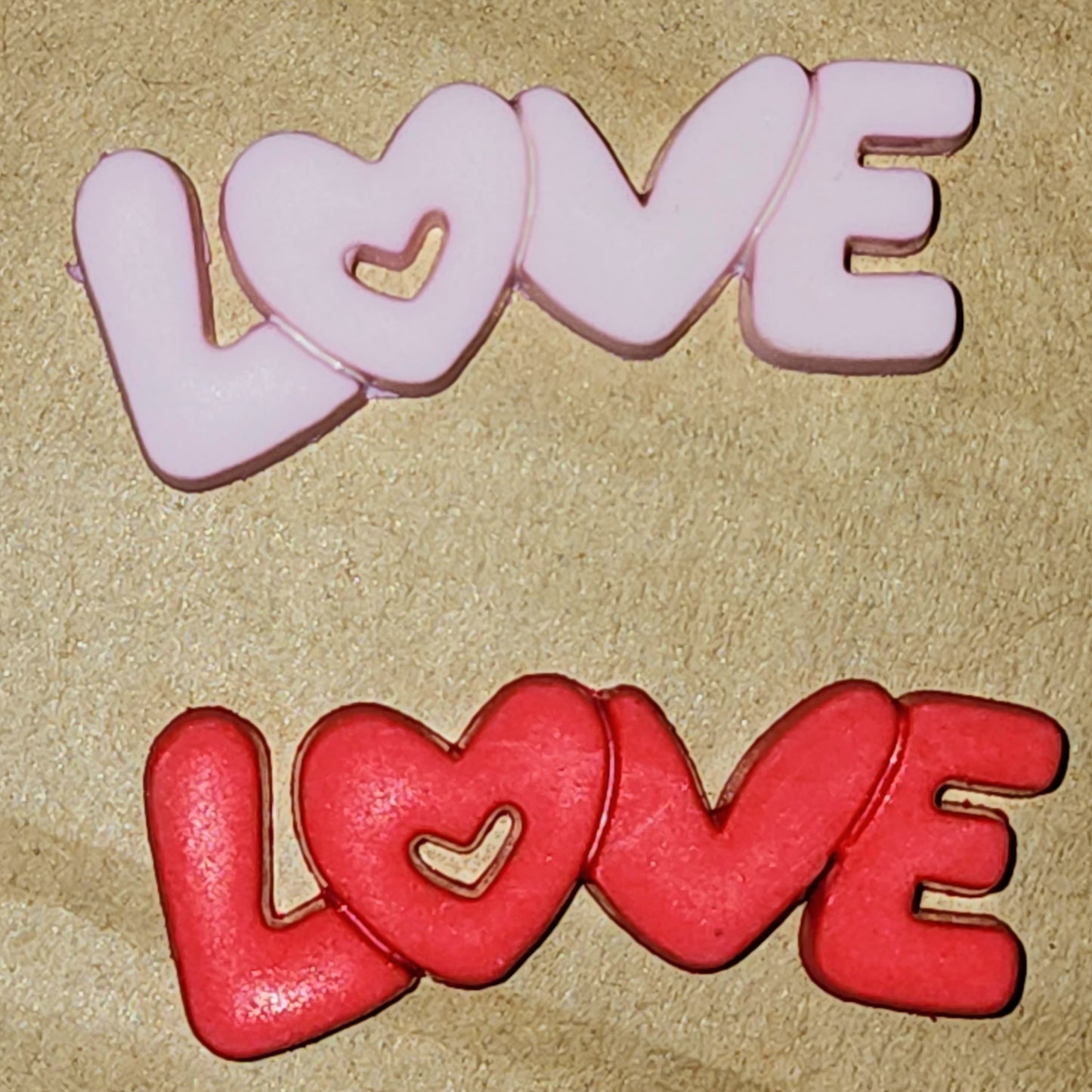 Love word button 30mm long