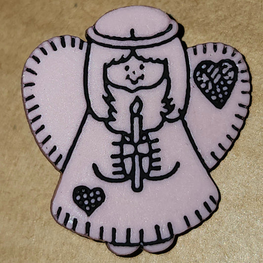 Angel button in dusty pink 30mm high