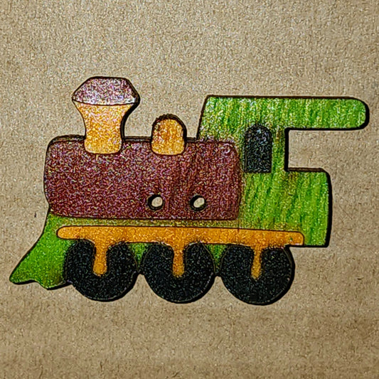 Wooden train button 40mm long