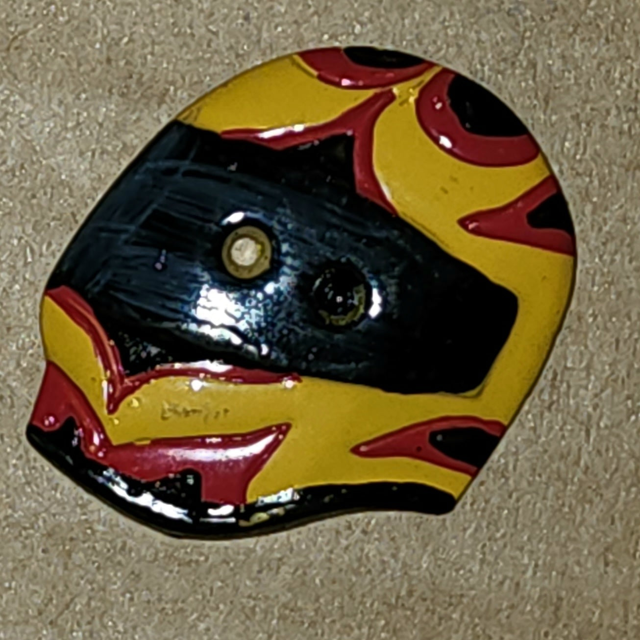 Metal bike helmet button 26mm high