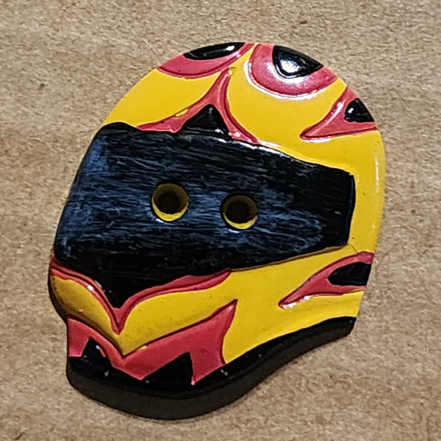 Metal bike helmet button 26mm high