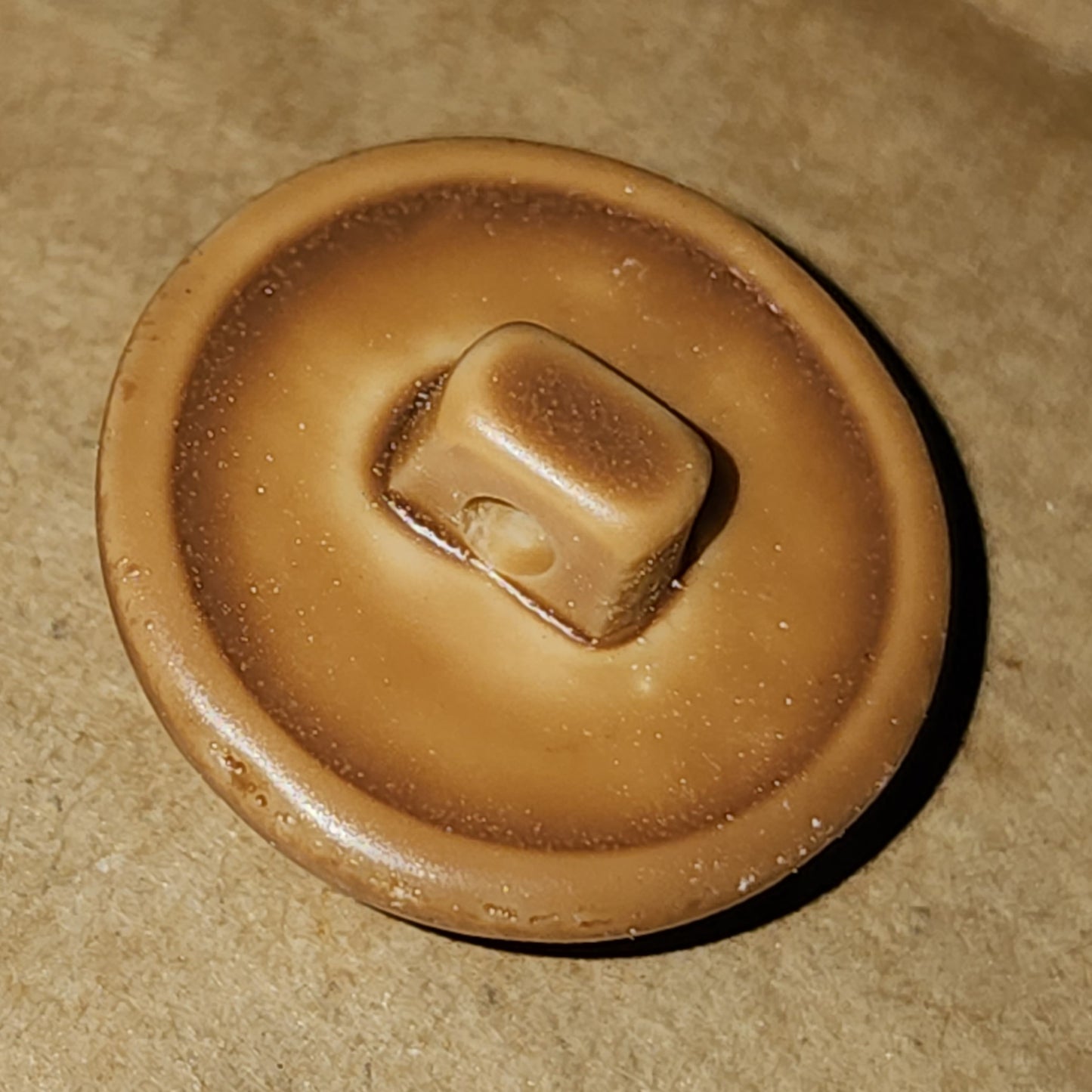 Brown leather round dome button 23mm (2 colours)
