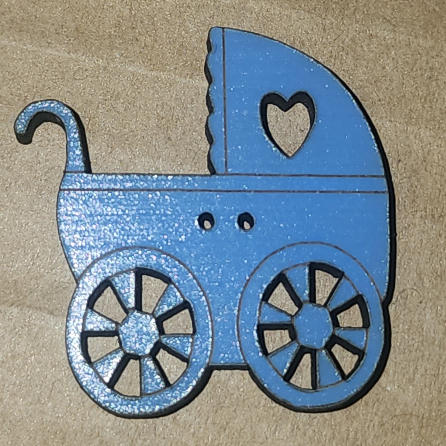 Baby Pram Button - pink or blue 27mm high