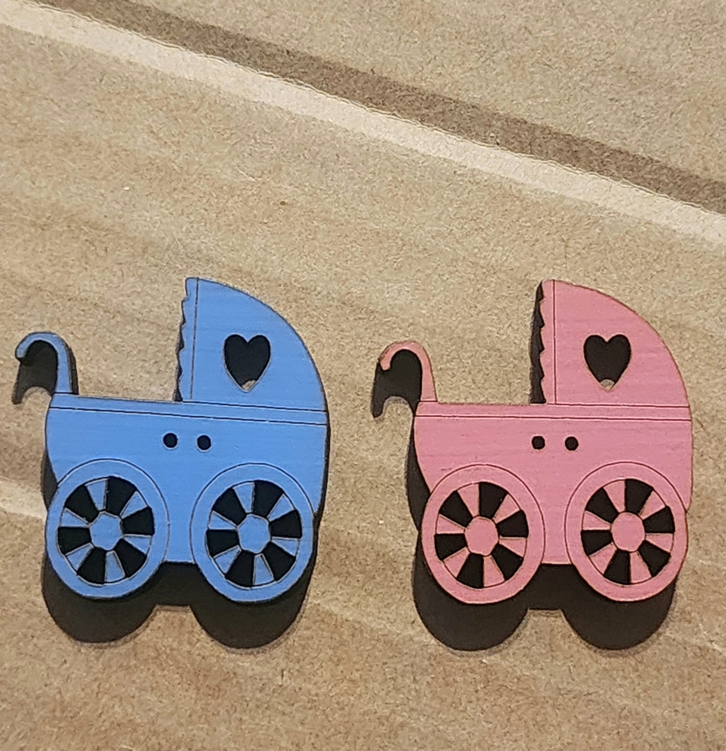 Baby Pram Button - pink or blue 27mm high