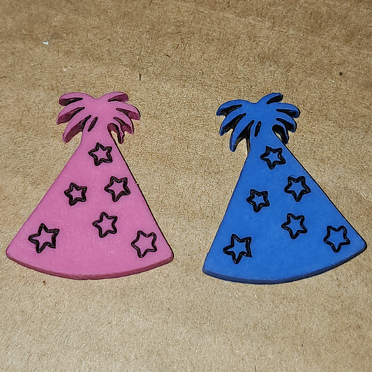 Party Hat button -2 colours 25mm high
