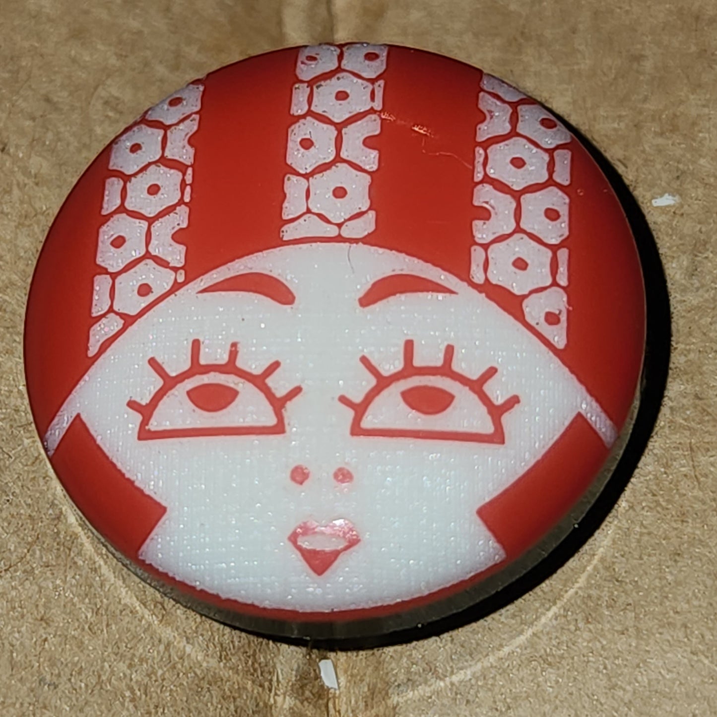 Flapper Girl Face 20mm - 2 styles (round)