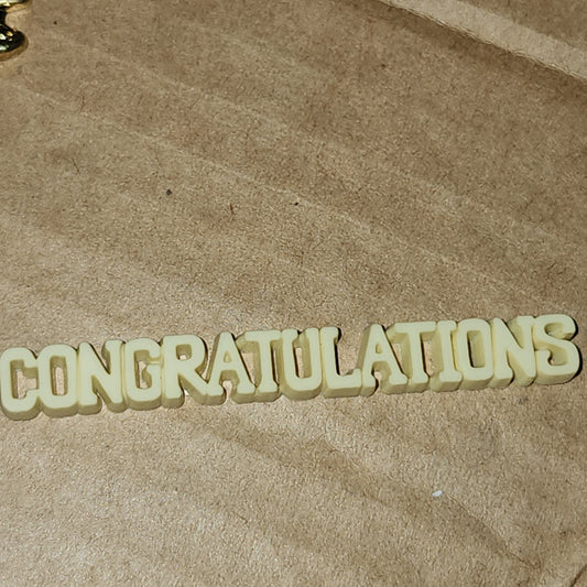 Congratulations word button 35mm long