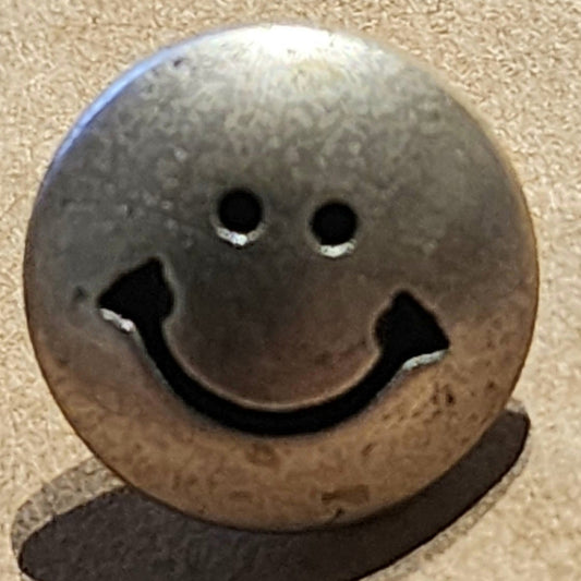 Metal Smiley Button 13mm
