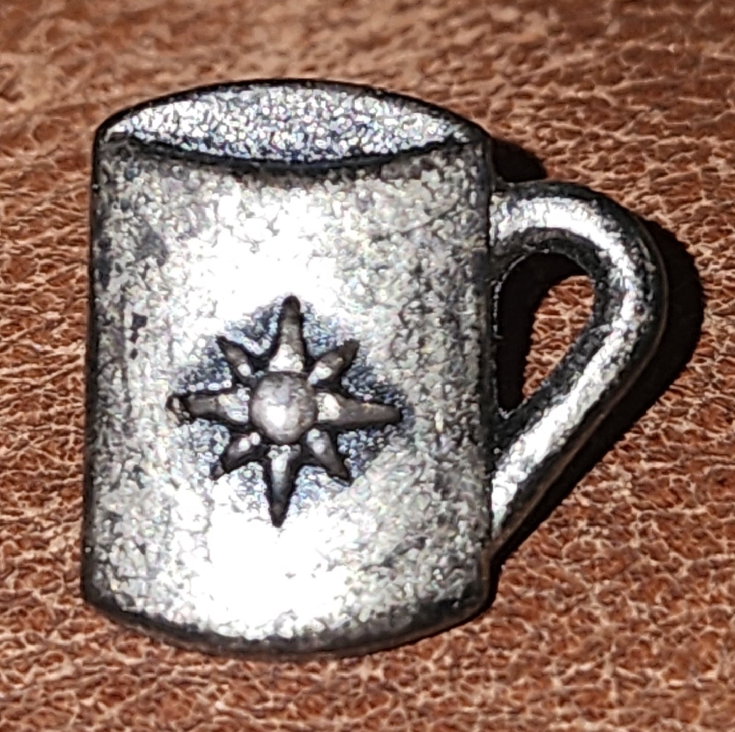 Silver metal cup buttons - teacup(20mm wide) or coffee mug (12mm high)