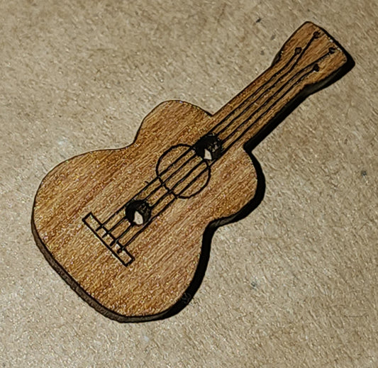 Wooden guitar button 25mm high
